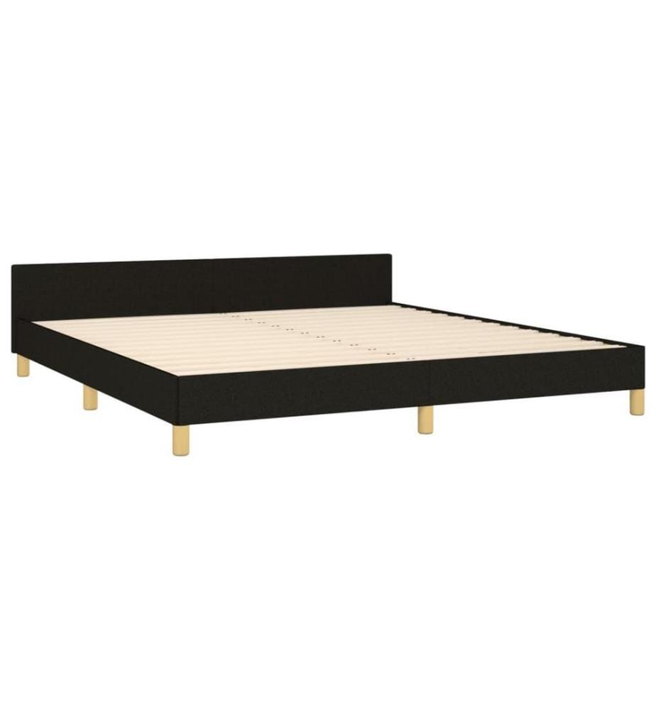 Bettgestell mit Kopfteil Schwarz 180x200 cm Stoff