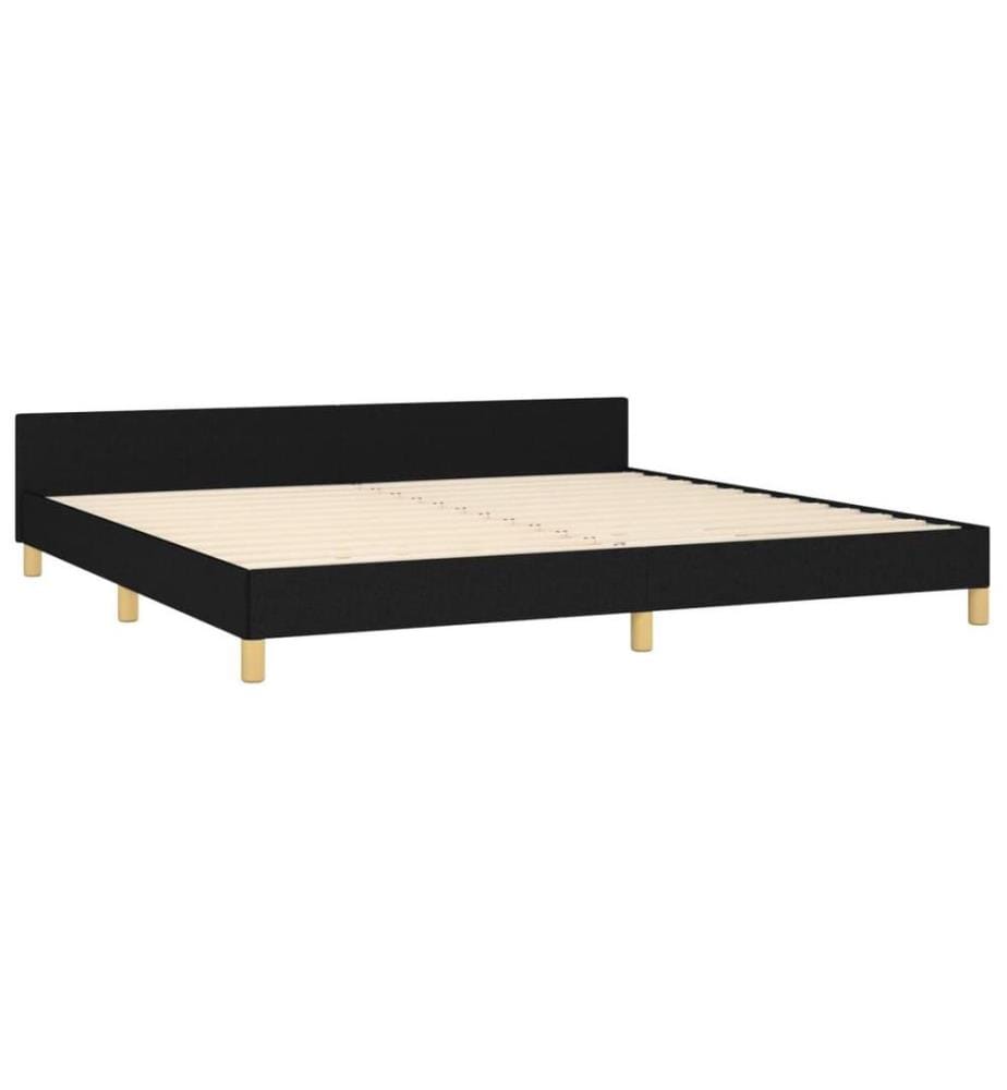 Bettgestell mit Kopfteil Schwarz 200x200 cm Stoff