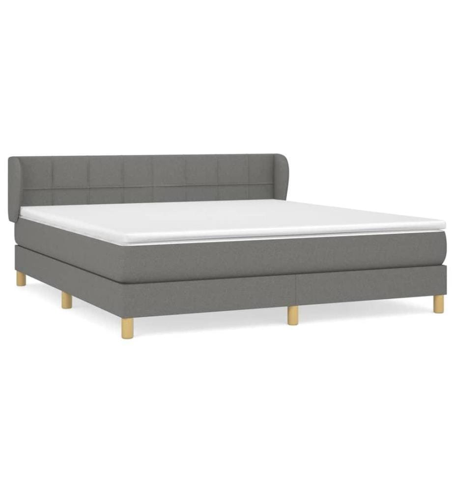 Boxspringbett mit Matratze Dunkelgrau 160x200 cm Stoff
