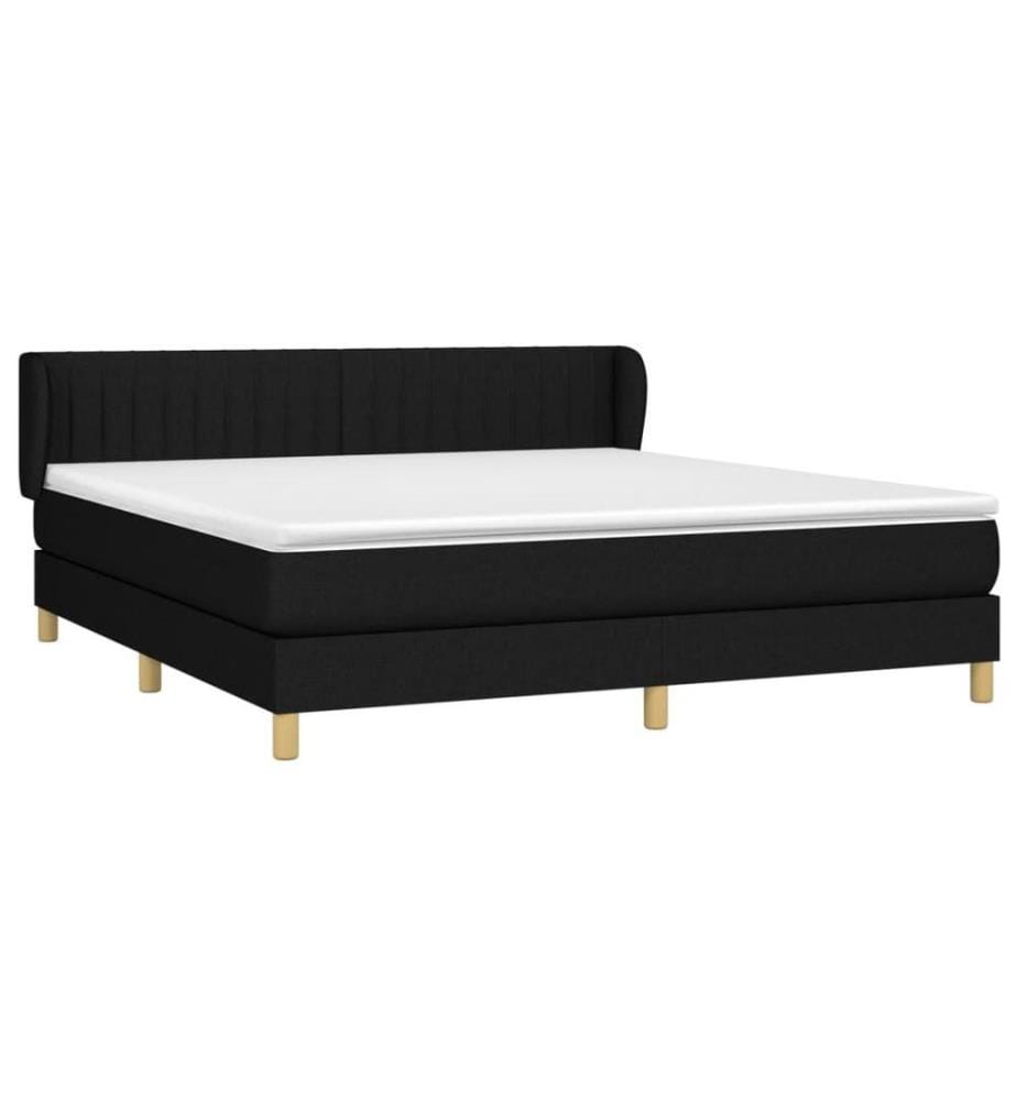 Boxspringbett mit Matratze Schwarz 180x200 cm Stoff