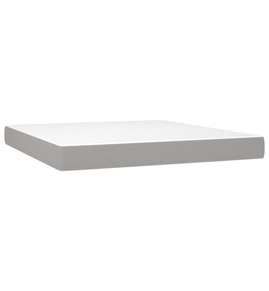 Boxspringbett mit Matratze Hellgrau 180x200 cm Stoff