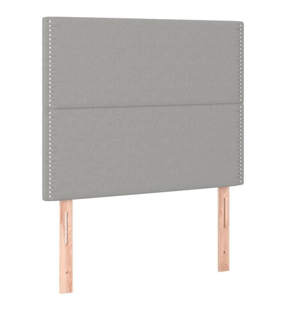 Boxspringbett mit Matratze Hellgrau 120x200 cm Stoff
