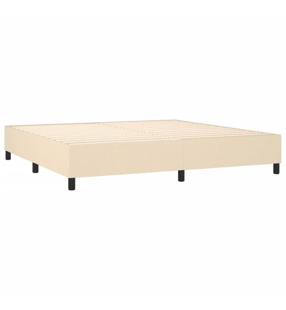 Boxspringbett mit Matratze & LED Creme 200x200 cm Stoff
