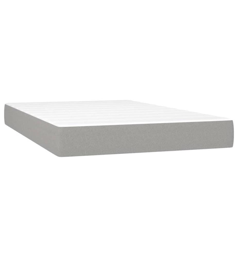 Boxspringbett mit Matratze Hellgrau 120x200 cm Stoff