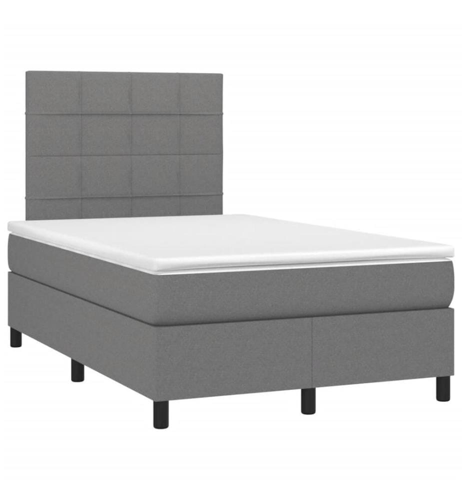Boxspringbett mit Matratze Dunkelgrau 120x200 cm Stoff