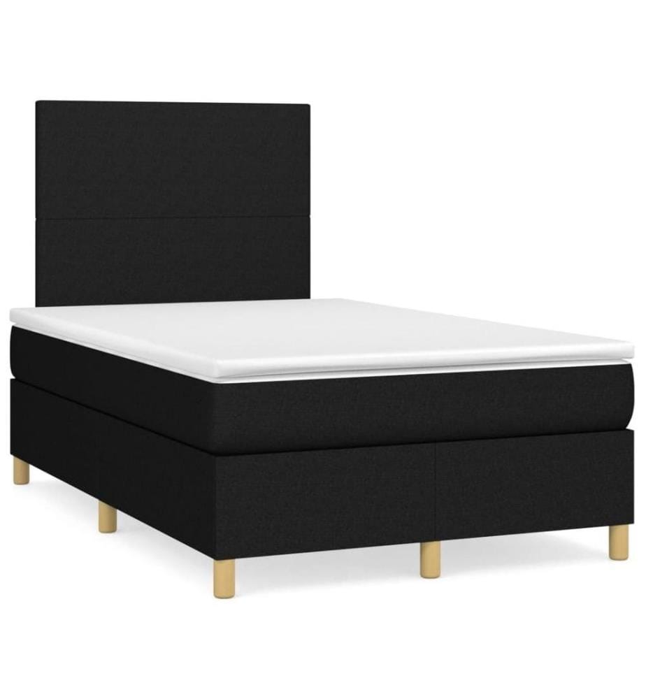 Boxspringbett mit Matratze Schwarz 120x200 cm Stoff