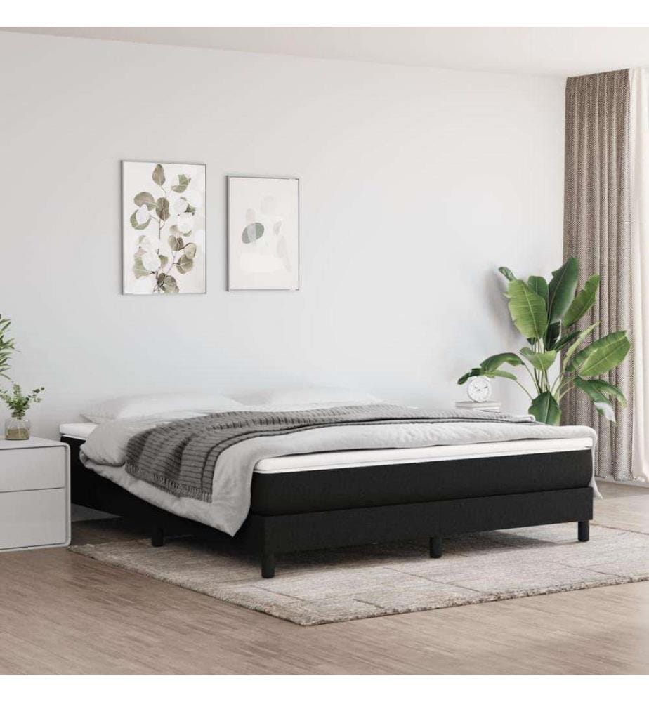 Boxspringbett mit Matratze Schwarz 180x200 cm Stoff