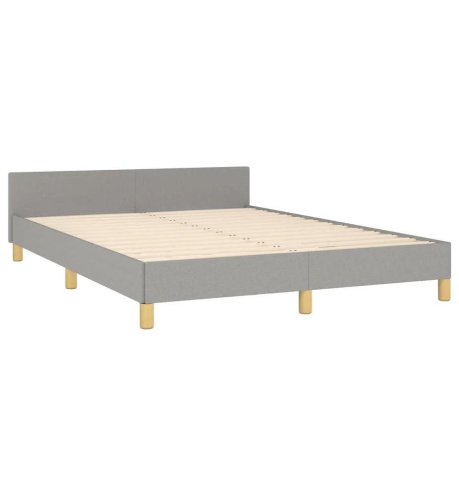 Bettgestell mit Kopfteil Hellgrau 140x190 cm Stoff