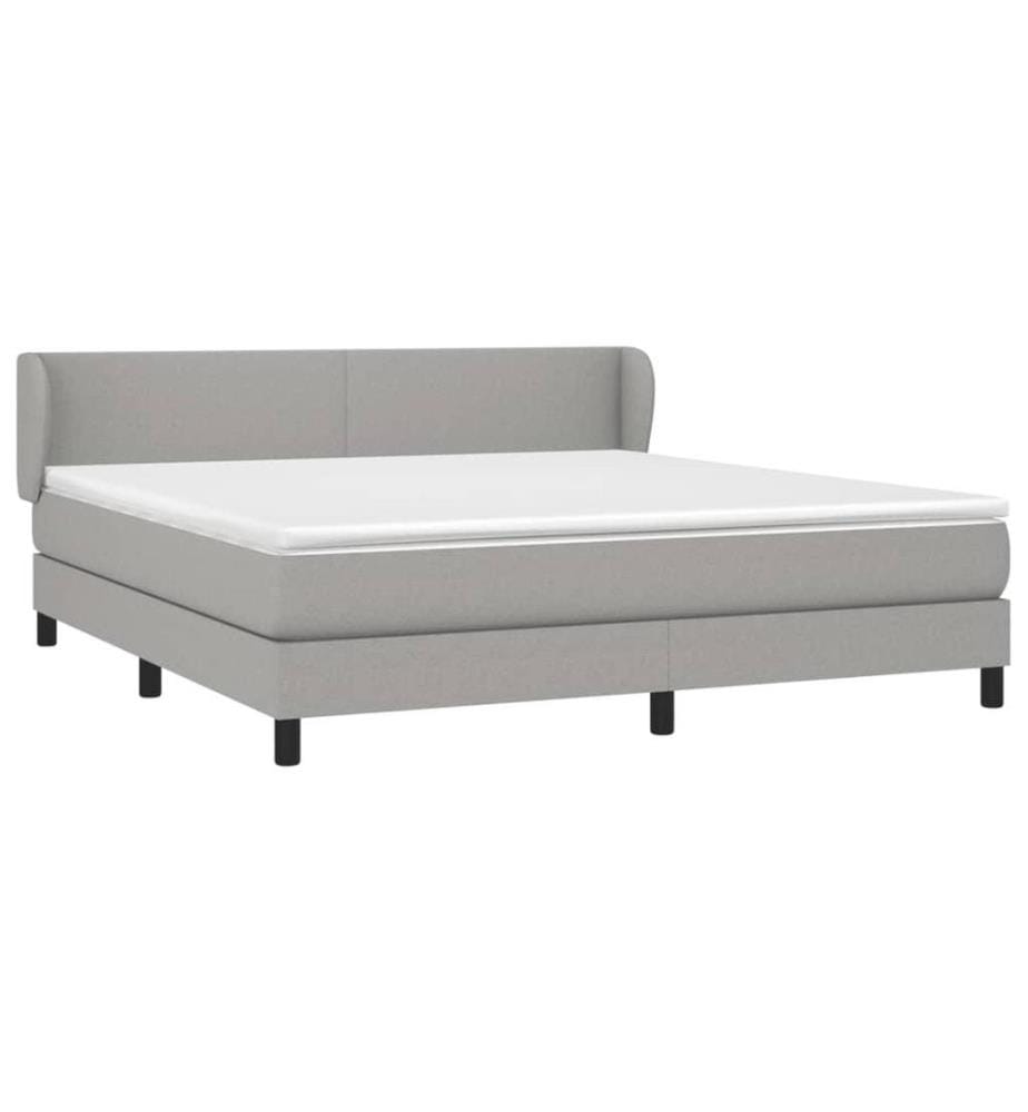 Boxspringbett mit Matratze Hellgrau 180x200 cm Stoff