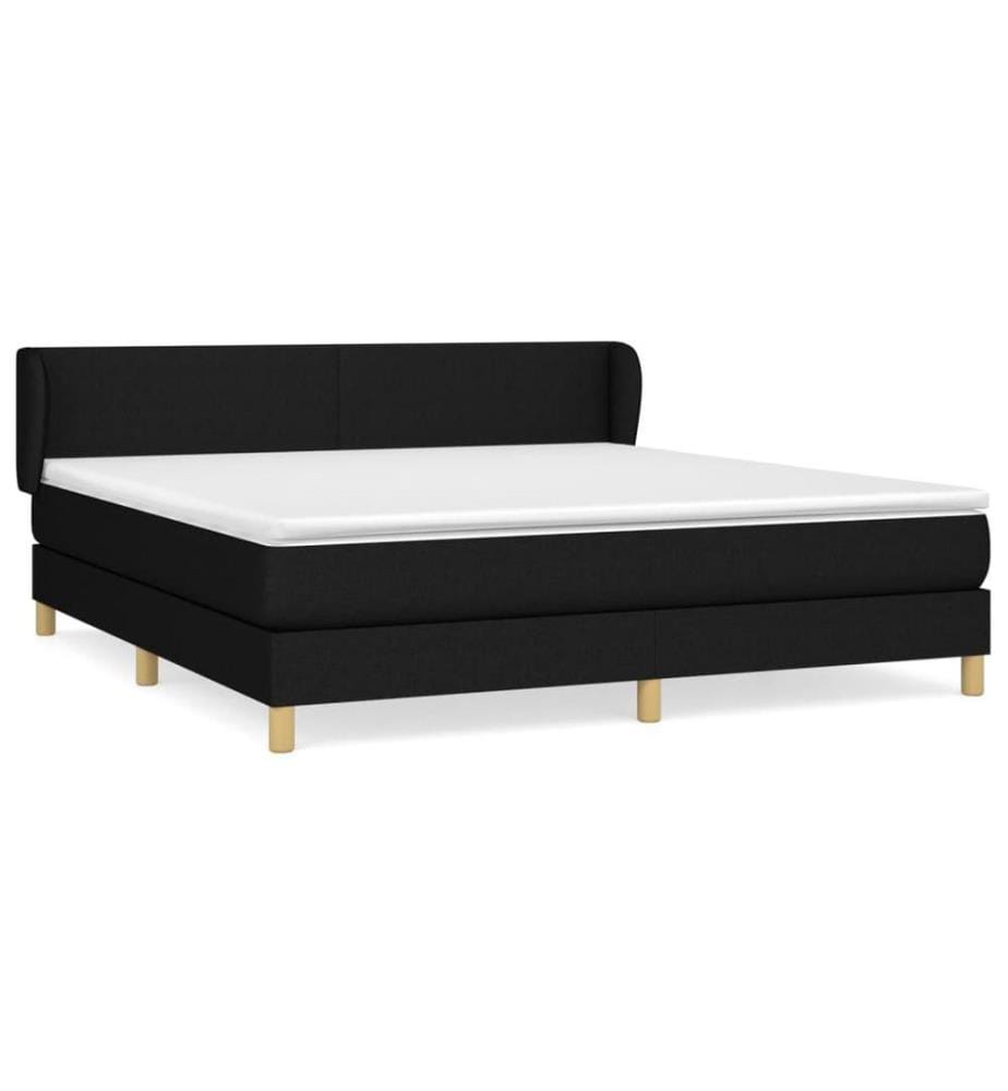 Boxspringbett mit Matratze Schwarz 180x200 cm Stoff