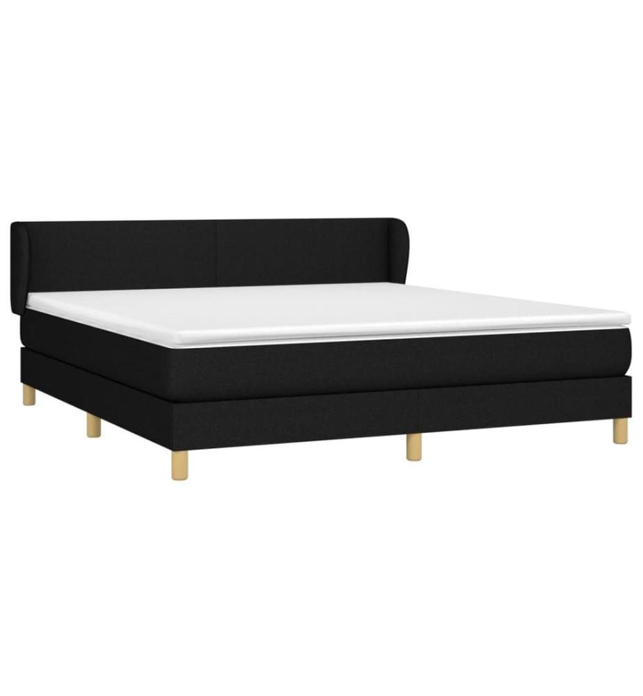 Boxspringbett mit Matratze Schwarz 180x200 cm Stoff