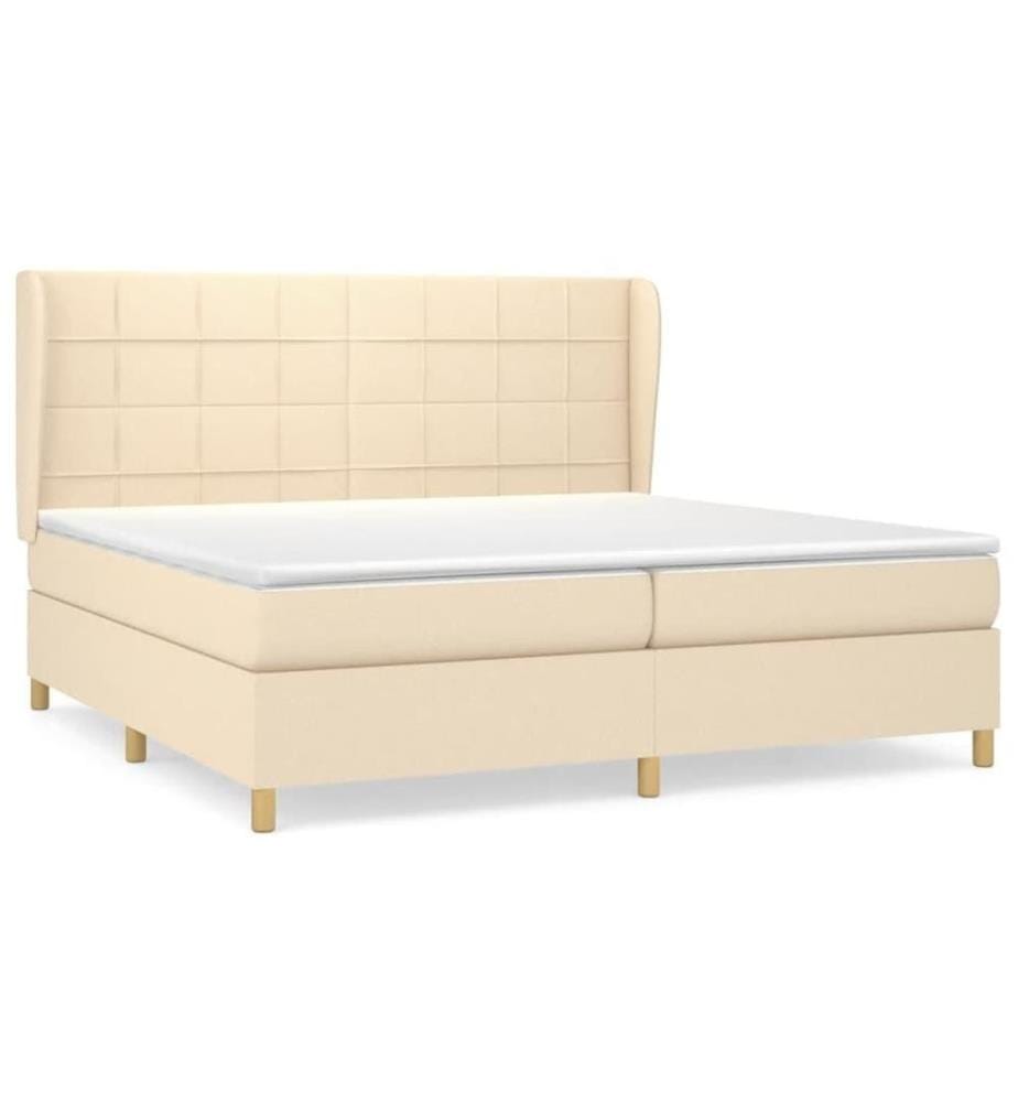 Boxspringbett mit Matratze Creme 200x200 cm Stoff