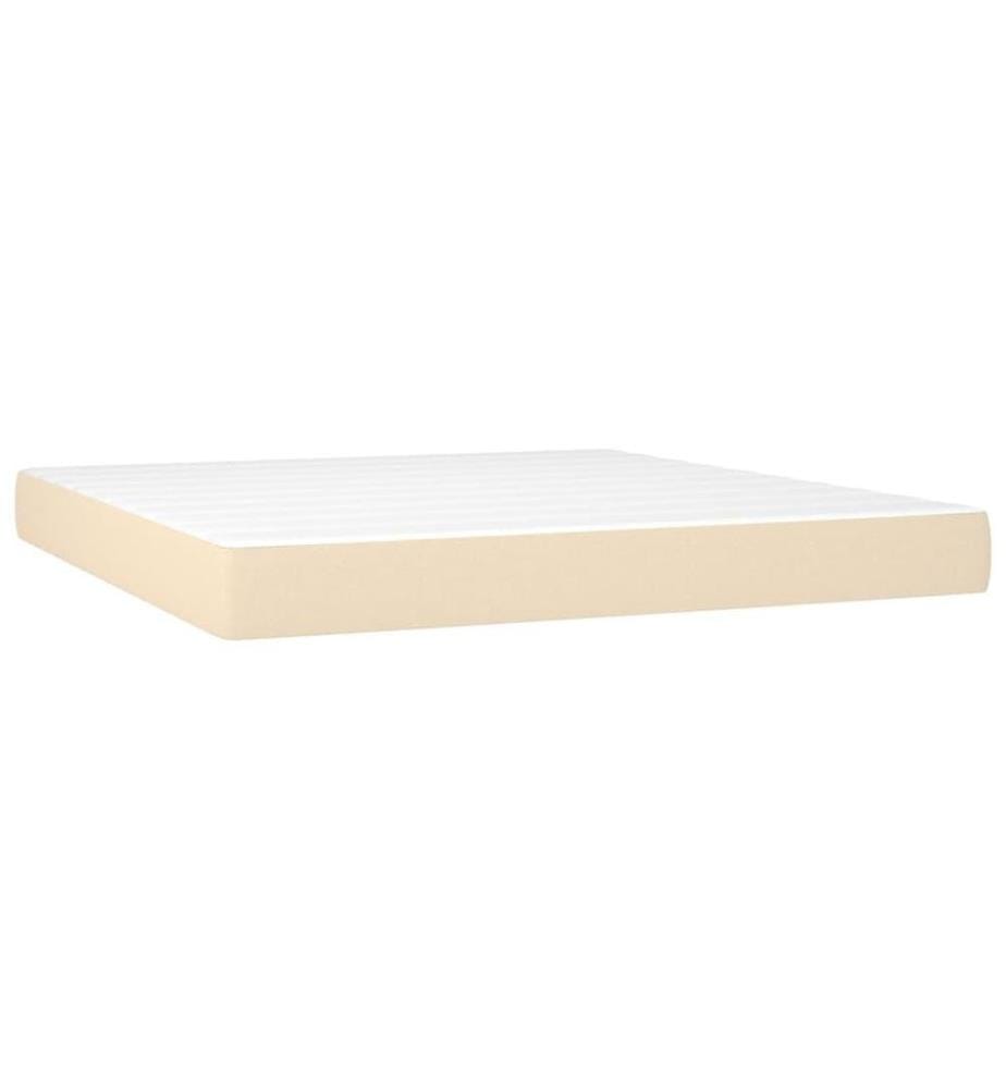Boxspringbett mit Matratze Creme 160x200 cm Stoff