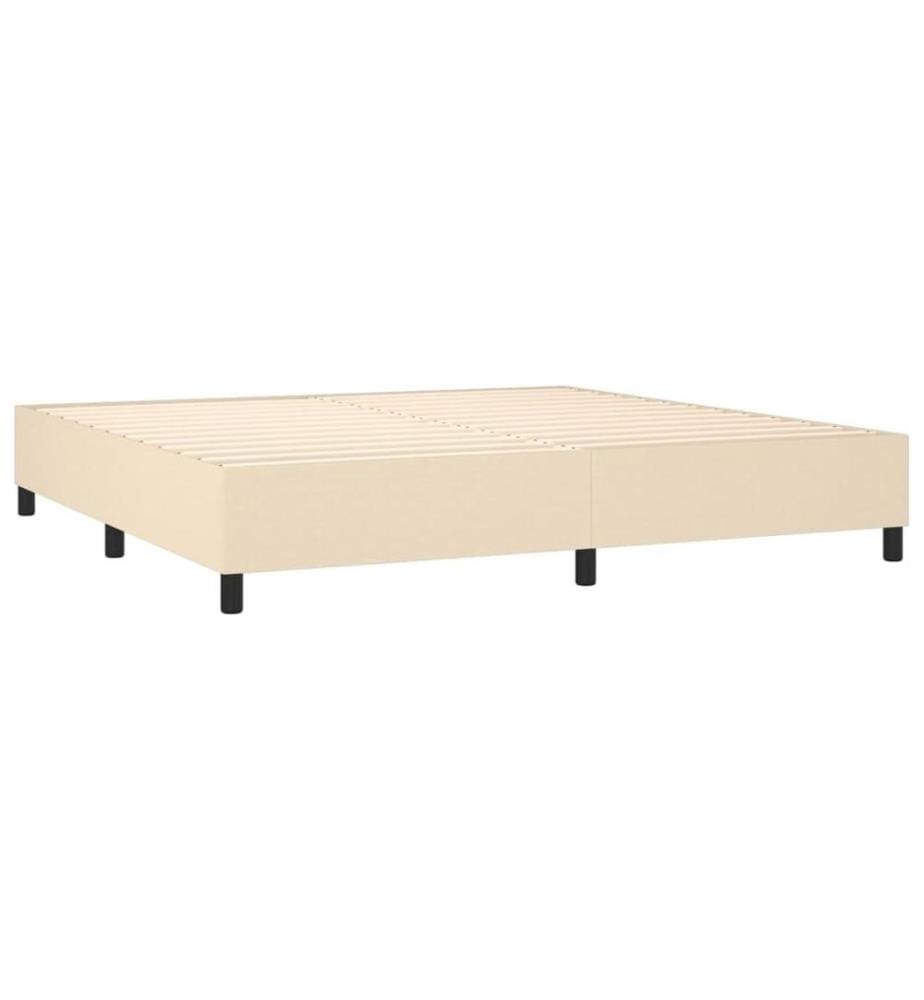 Boxspringbett mit Matratze Creme 200x200 cm Stoff