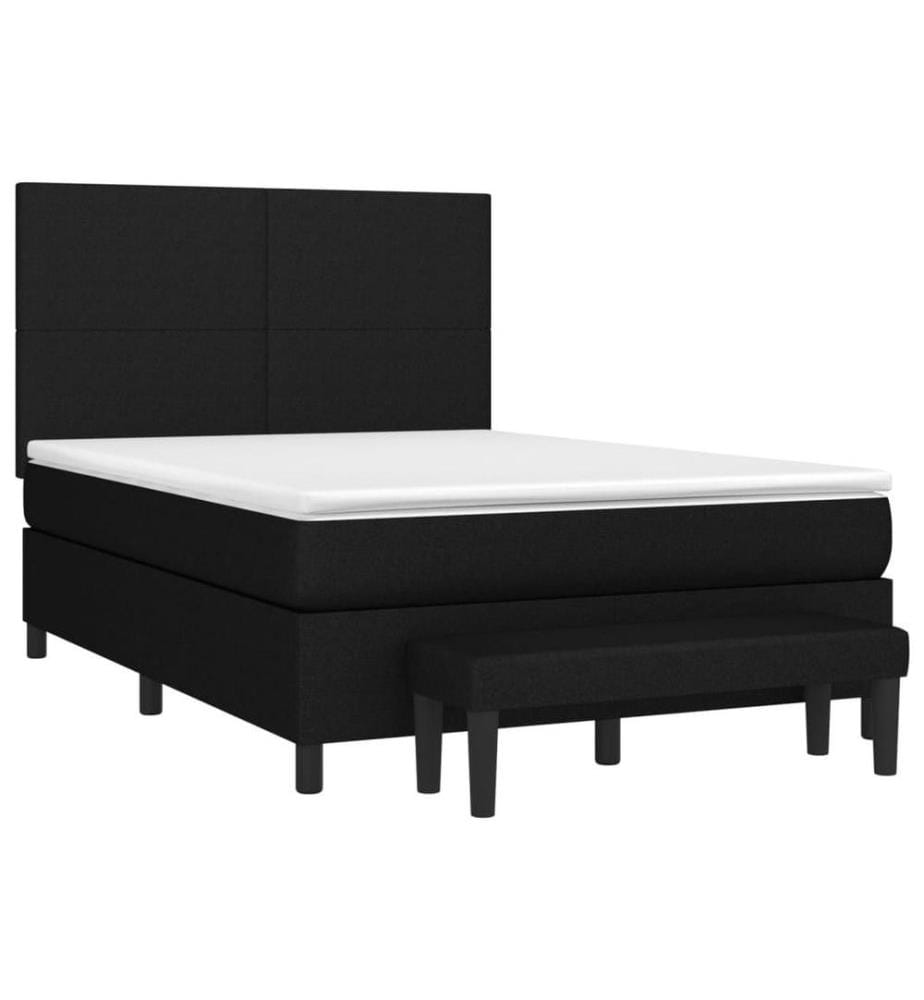 Boxspringbett mit Matratze Schwarz 140x200 cm Stoff