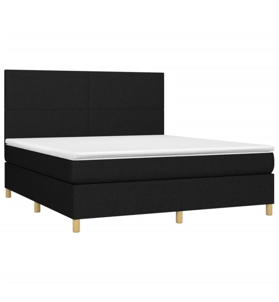 Boxspringbett mit Matratze Schwarz 160x200 cm Stoff