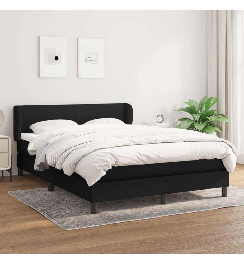 Boxspringbett mit Matratze Schwarz 140x190 cm Stoff