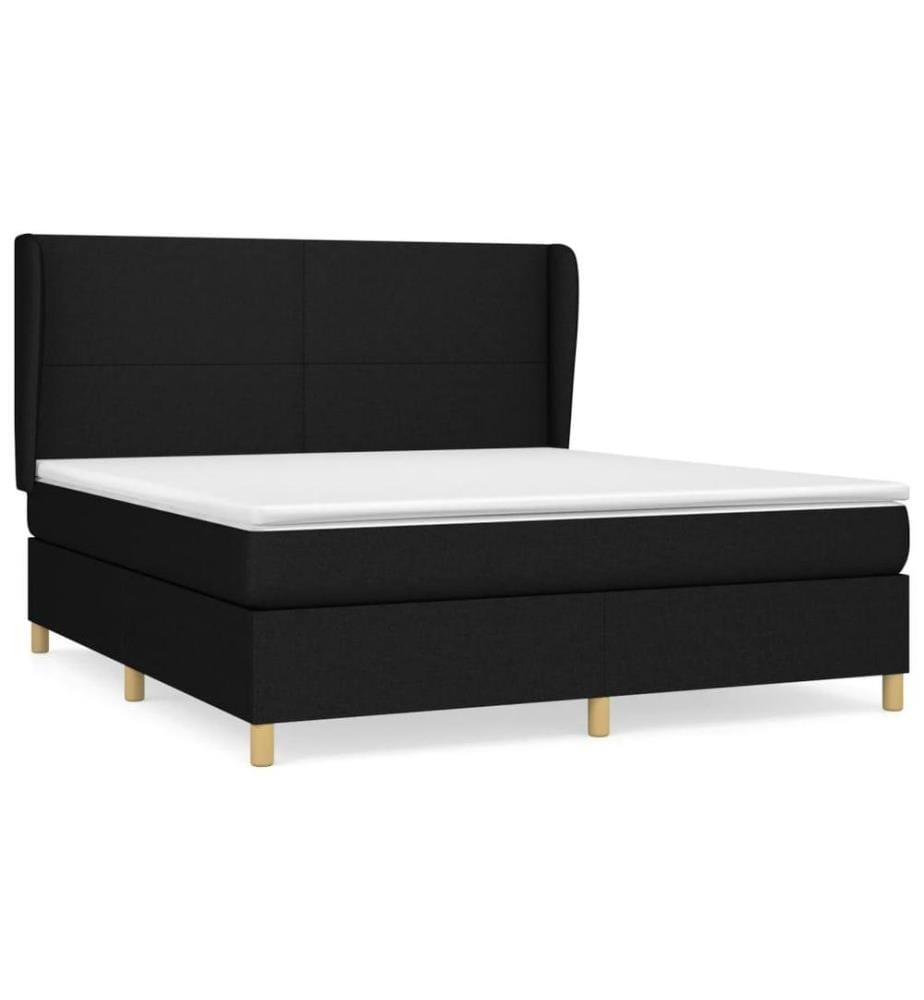 Boxspringbett mit Matratze Schwarz 160x200 cm Stoff