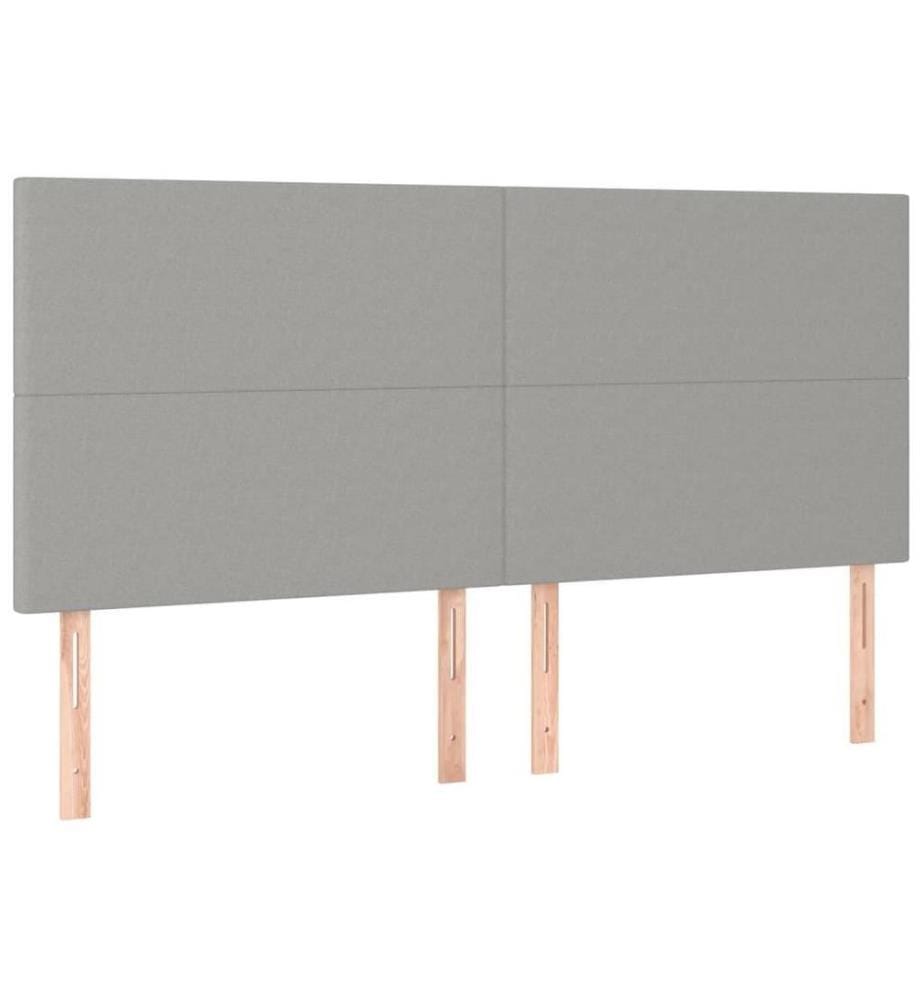 Boxspringbett mit Matratze Hellgrau 160x200 cm Stoff