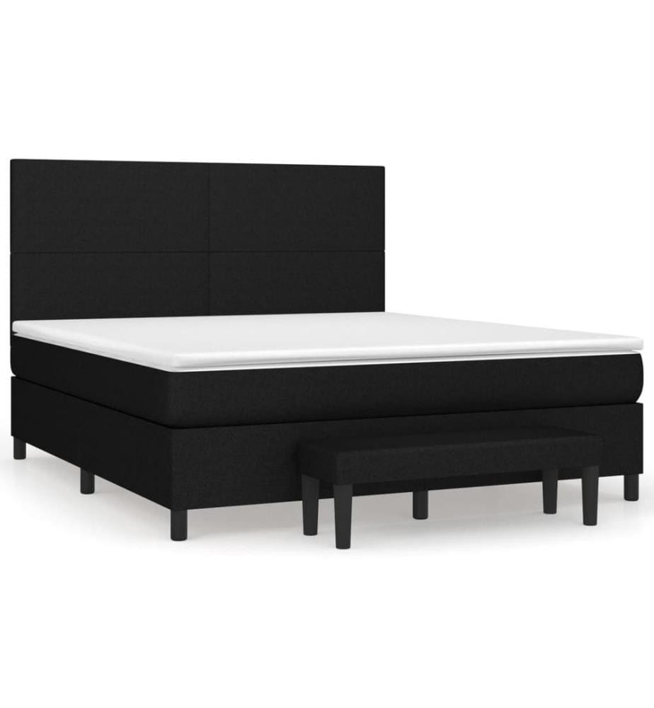 Boxspringbett mit Matratze Schwarz 160x200 cm Stoff