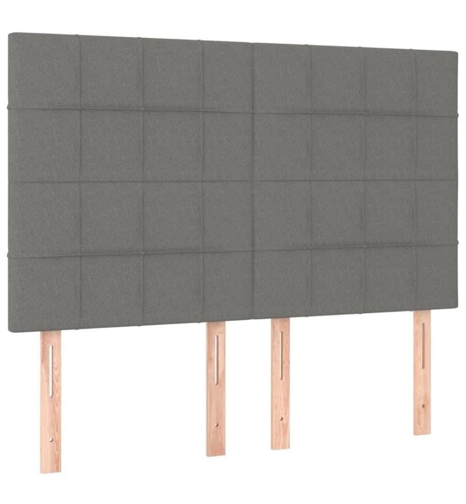 Boxspringbett mit Matratze Dunkelgrau 140x190 cm Stoff