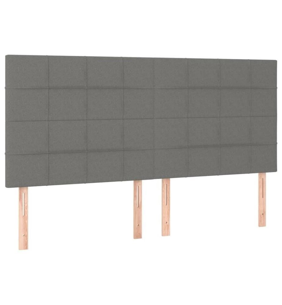 Boxspringbett mit Matratze Dunkelgrau 180x200 cm Stoff