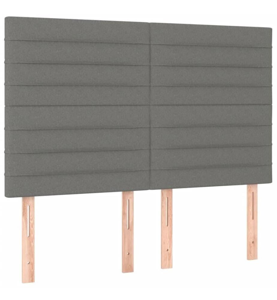 Boxspringbett mit Matratze Dunkelgrau 140x190 cm Stoff
