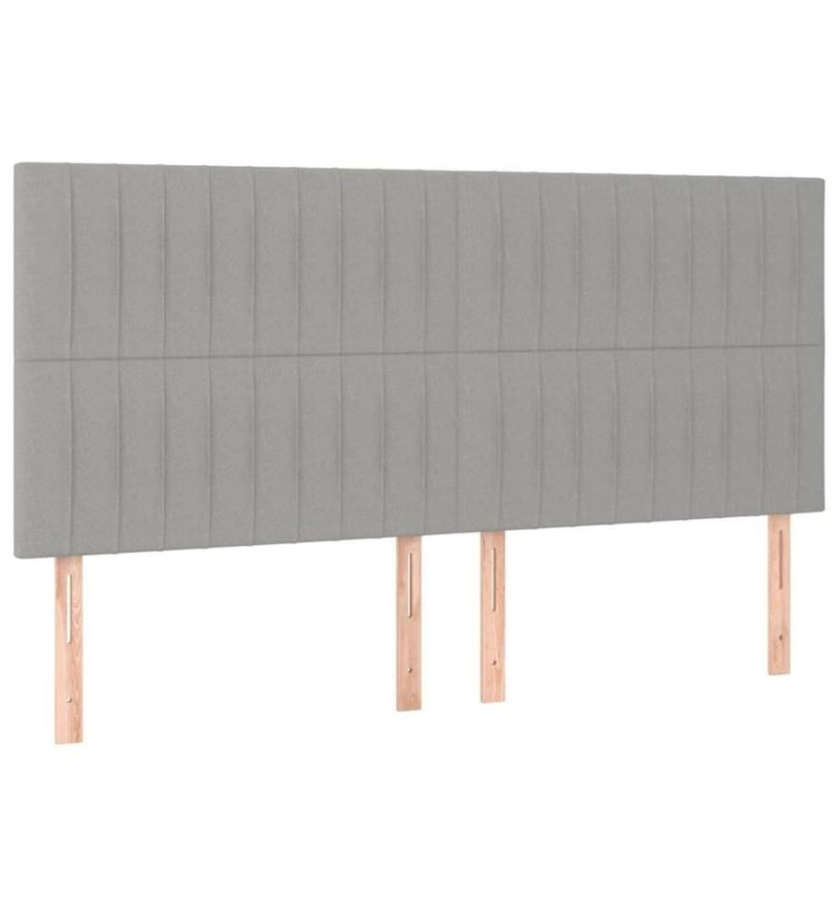 Boxspringbett mit Matratze Hellgrau 180x200 cm Stoff