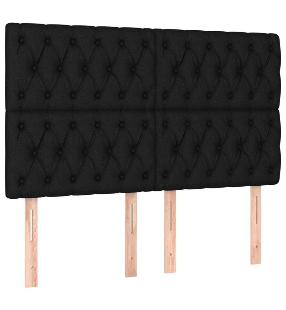 Boxspringbett mit Matratze Schwarz 160x200 cm Stoff