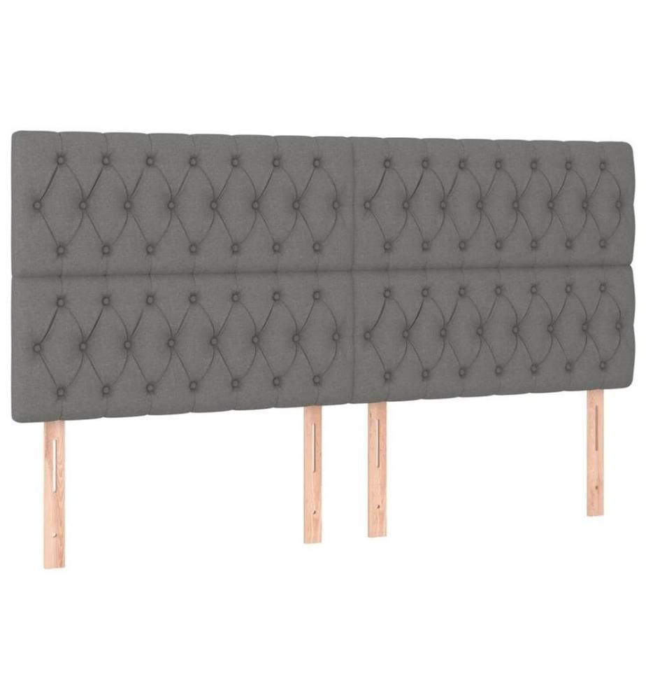 Boxspringbett mit Matratze Dunkelgrau 180x200 cm Stoff