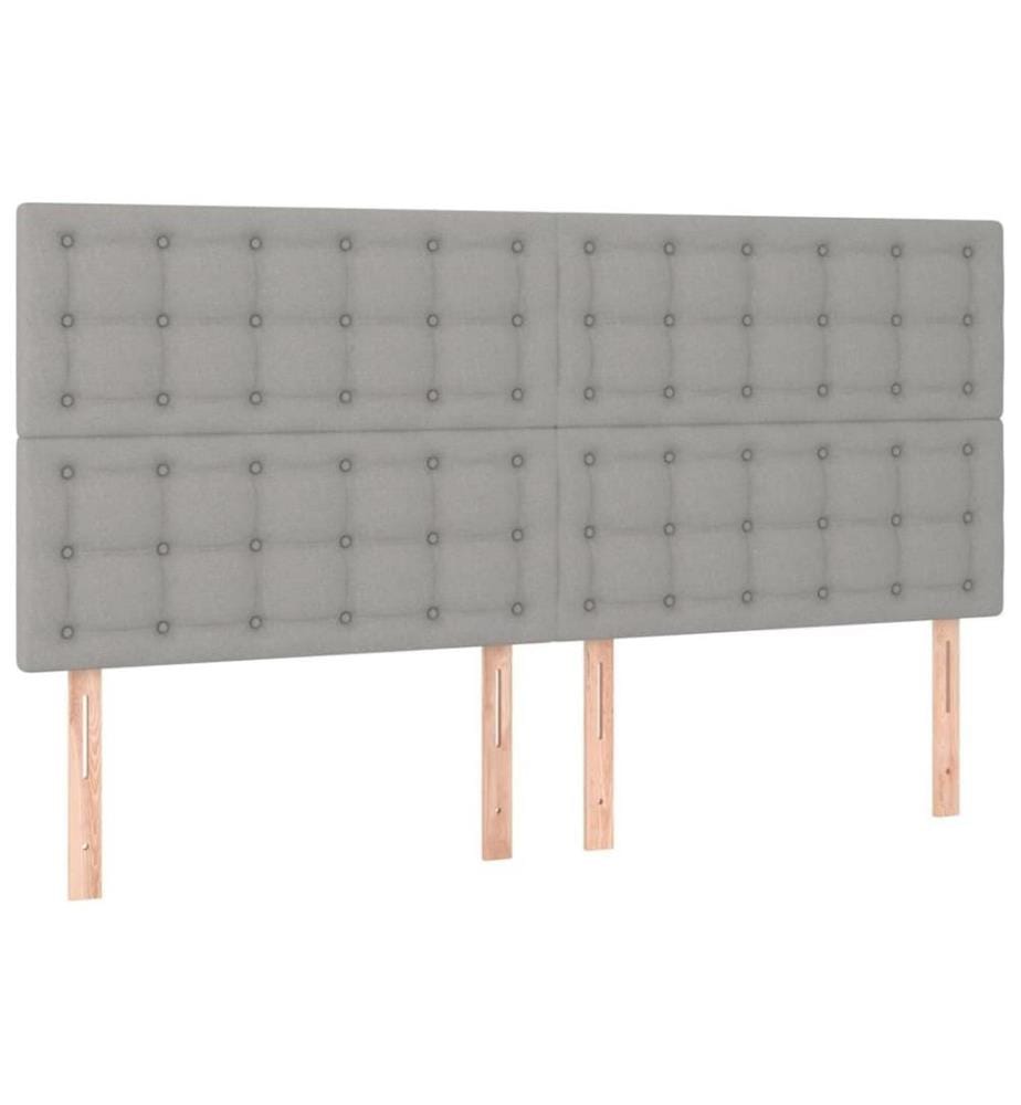 Boxspringbett mit Matratze Hellgrau 180x200 cm Stoff