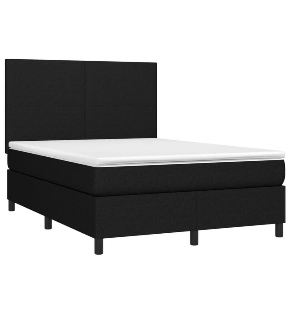 Boxspringbett mit Matratze Schwarz 140x190 cm Stoff