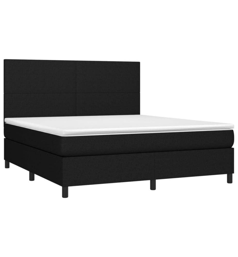Boxspringbett mit Matratze Schwarz 180x200 cm Stoff