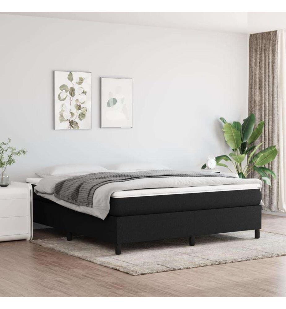 Boxspringbett mit Matratze Schwarz 180x200 cm Stoff