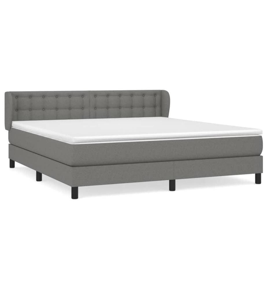 Boxspringbett mit Matratze Dunkelgrau 180x200 cm Stoff