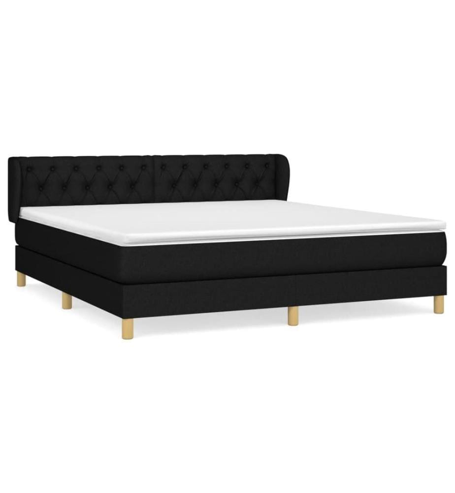 Boxspringbett mit Matratze Schwarz 160x200 cm Stoff