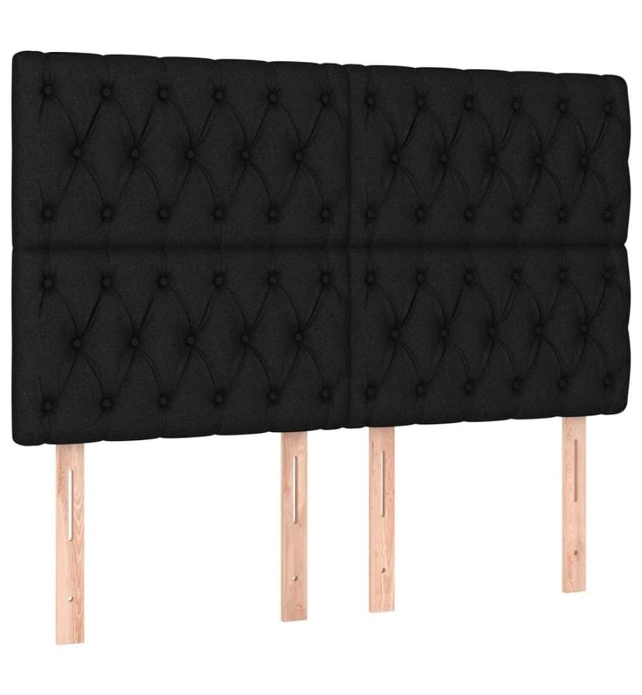 Boxspringbett mit Matratze Schwarz 140x190 cm Stoff