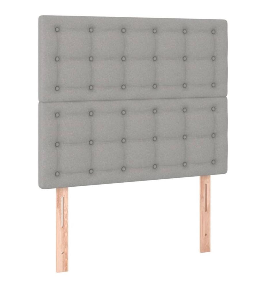 Boxspringbett mit Matratze Hellgrau 120x200 cm Stoff