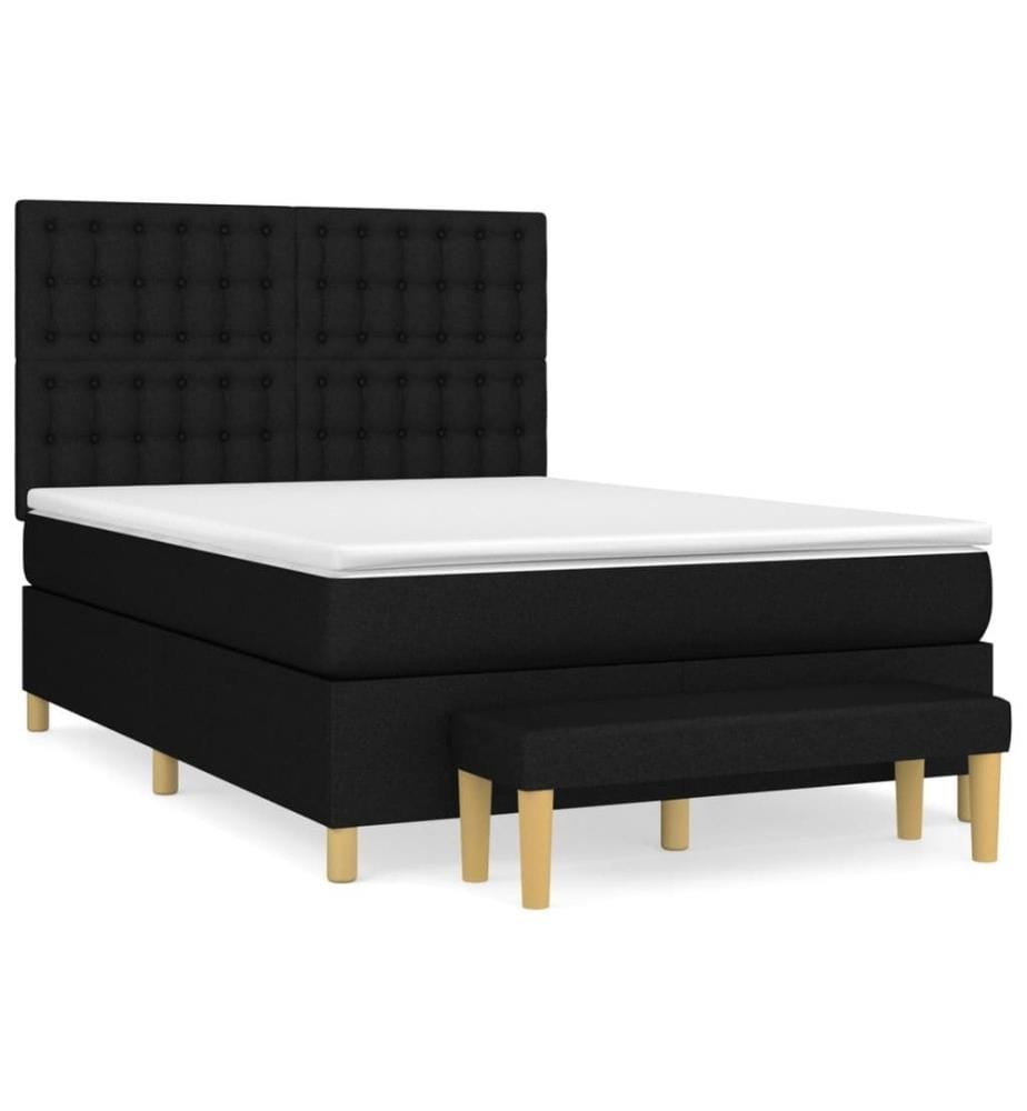 Boxspringbett mit Matratze Schwarz 140x200 cm Stoff