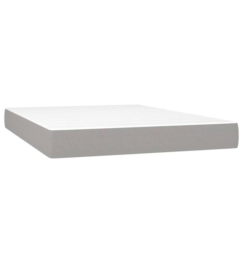 Boxspringbett mit Matratze Hellgrau 140x200 cm Stoff
