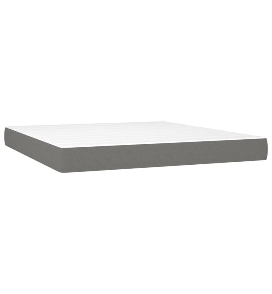 Boxspringbett mit Matratze Dunkelgrau 180x200 cm Stoff
