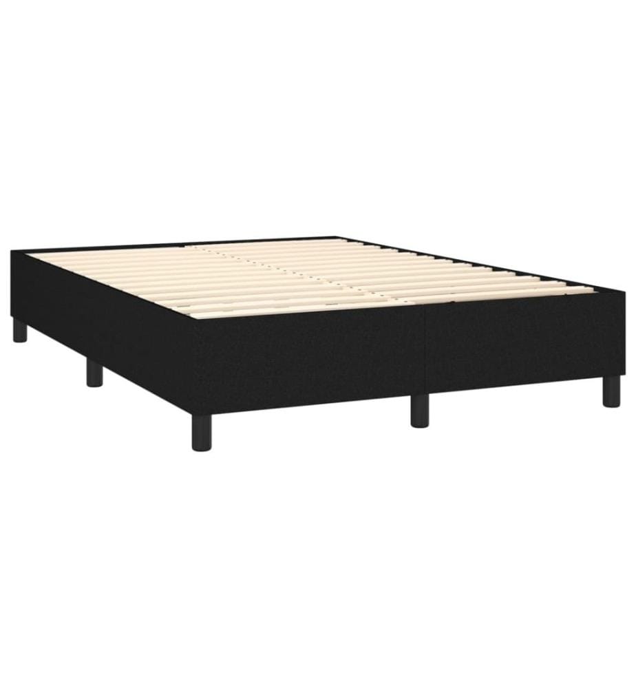 Boxspringbett mit Matratze Schwarz 140x200 cm Stoff