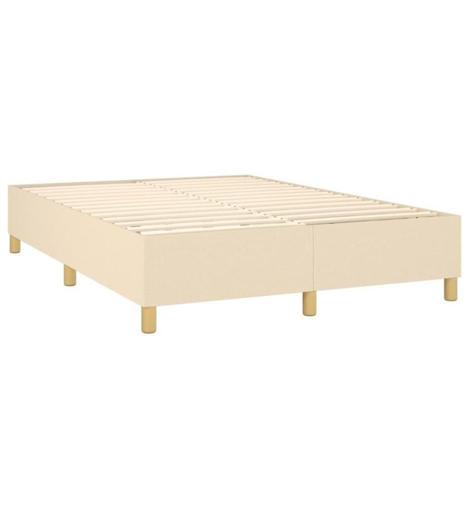Boxspringbett mit Matratze Creme 140x190 cm Stoff