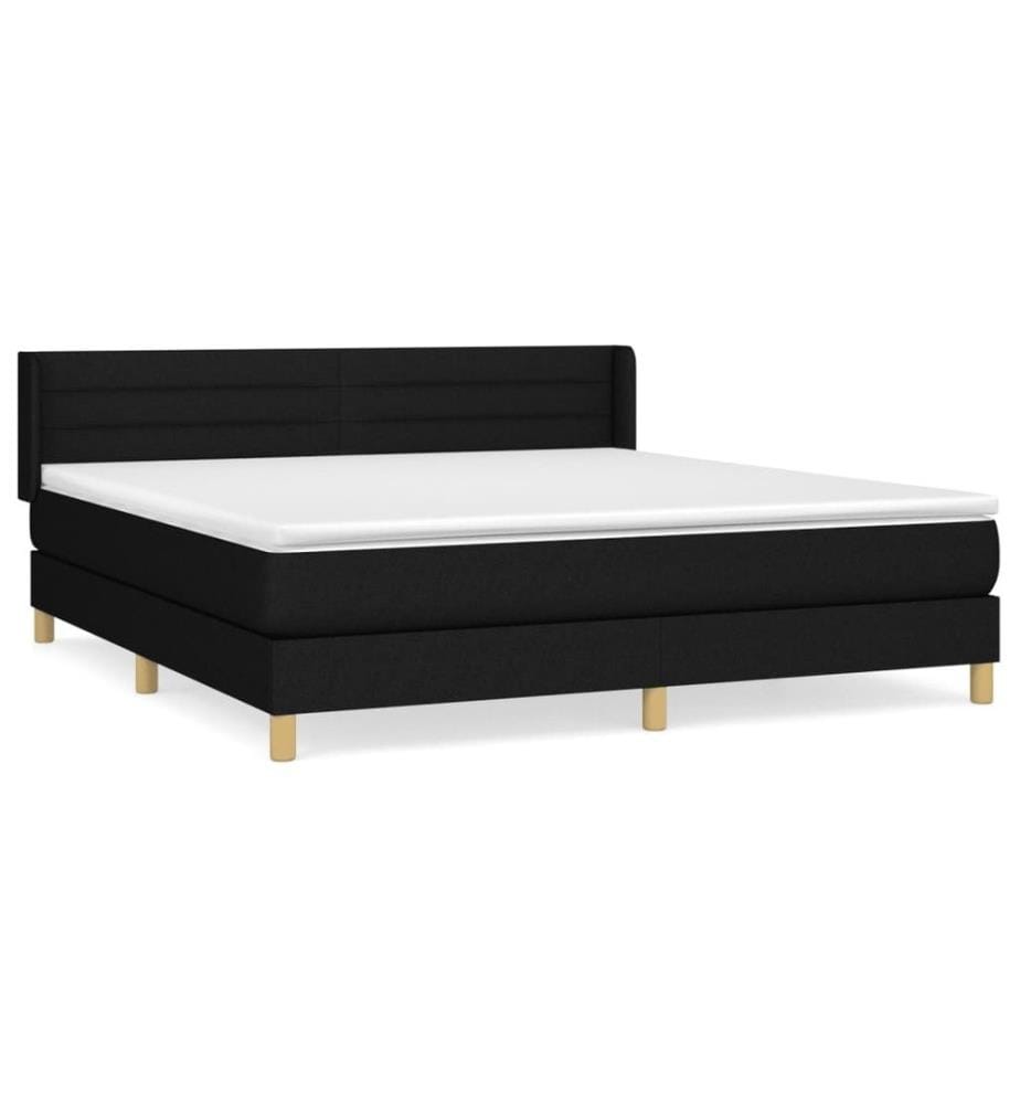 Boxspringbett mit Matratze Schwarz 160x200 cm Stoff