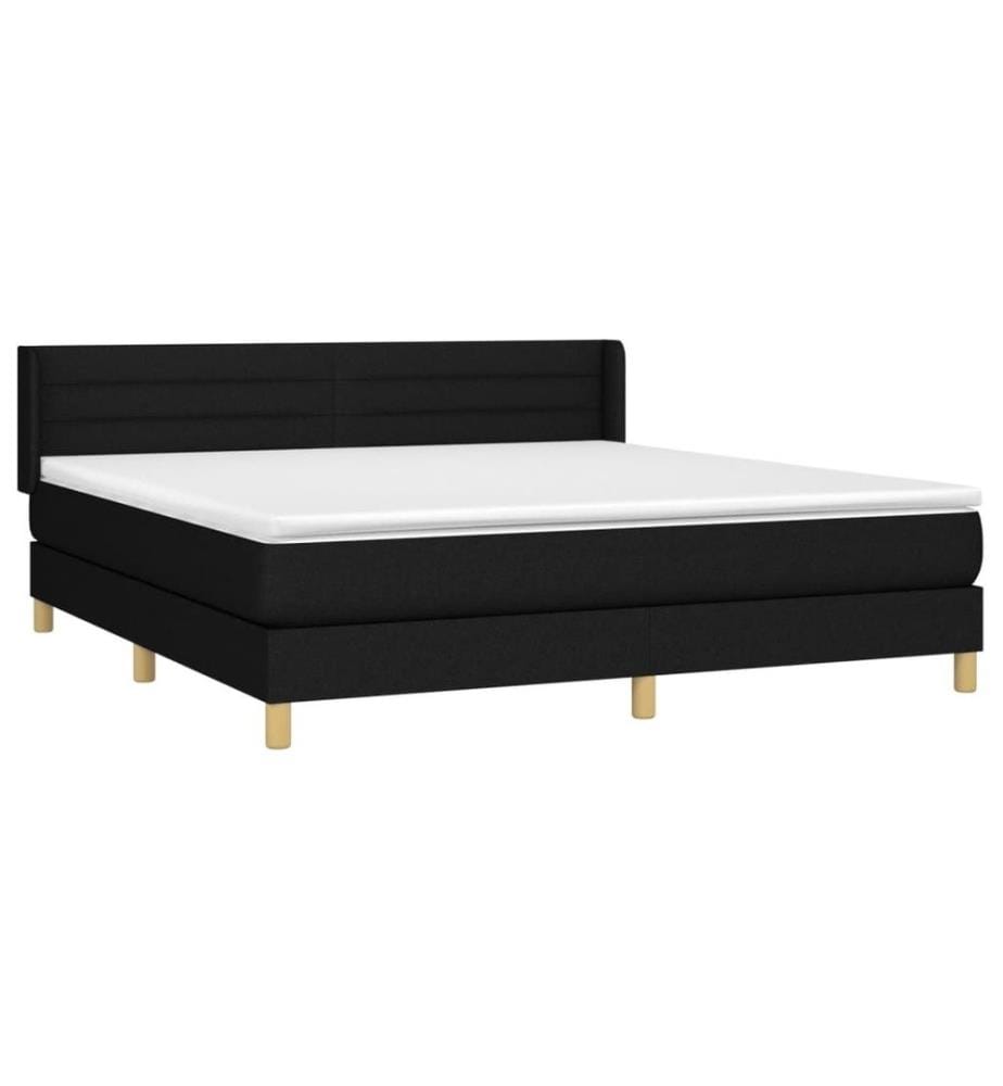 Boxspringbett mit Matratze Schwarz 160x200 cm Stoff