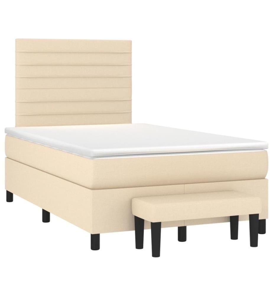 Boxspringbett mit Matratze Creme 120x200 cm Stoff