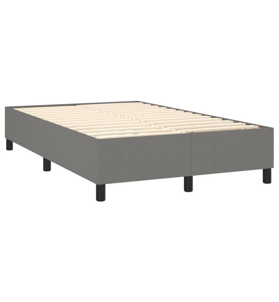 Boxspringbett mit Matratze Dunkelgrau 120x200 cm Stoff