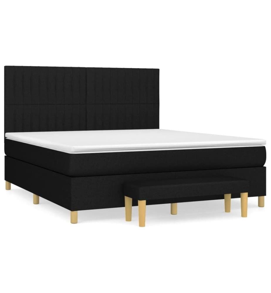Boxspringbett mit Matratze Schwarz 160x200 cm Stoff