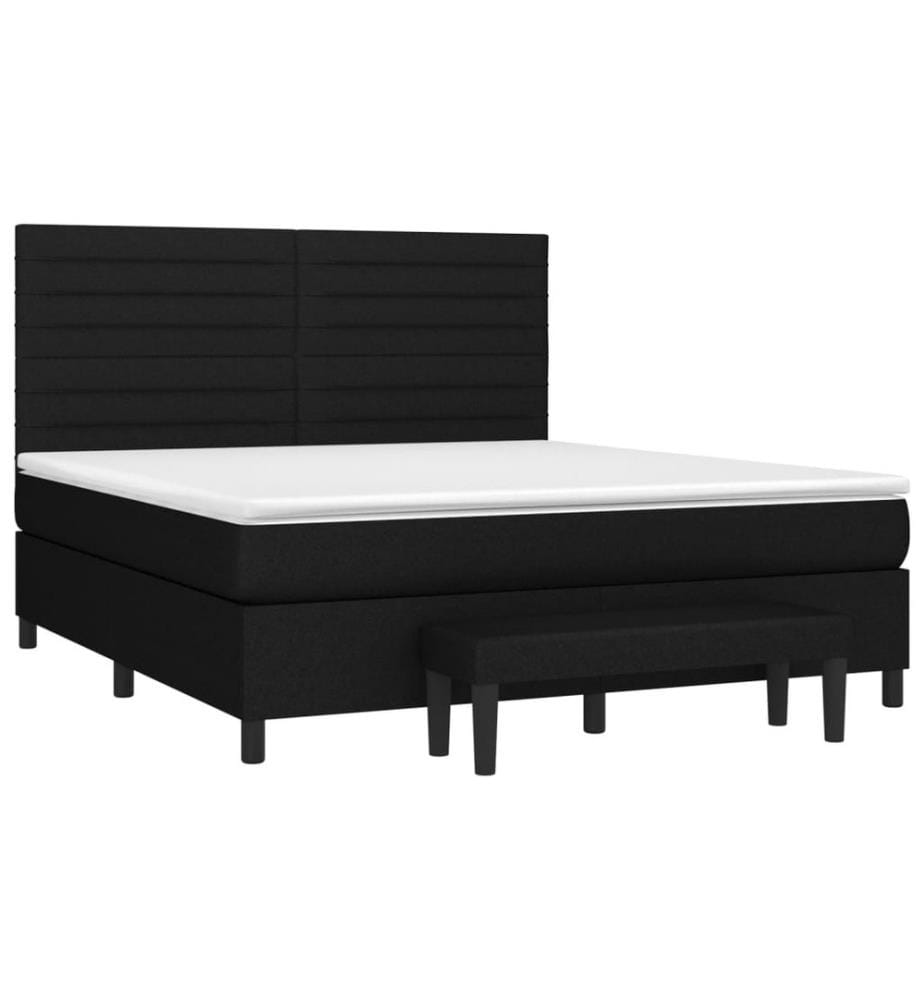 Boxspringbett mit Matratze Schwarz 160x200 cm Stoff