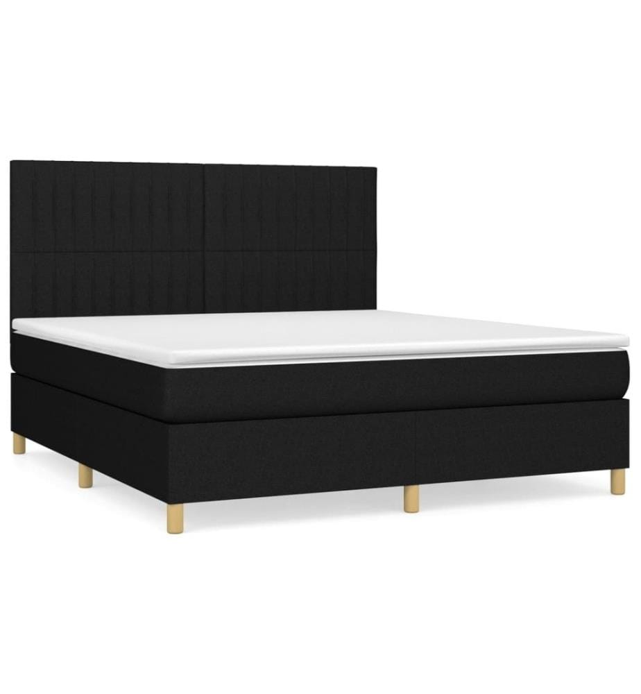 Boxspringbett mit Matratze Schwarz 160x200 cm Stoff